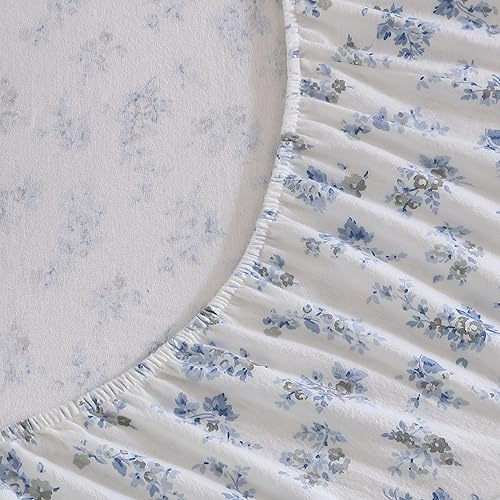 Vista 184 de Laura Ashley - Juego de sábanas de tamaño individual, juego de ropa de cama de franela de algodón, cepillado para mayor suavidad y comodidad