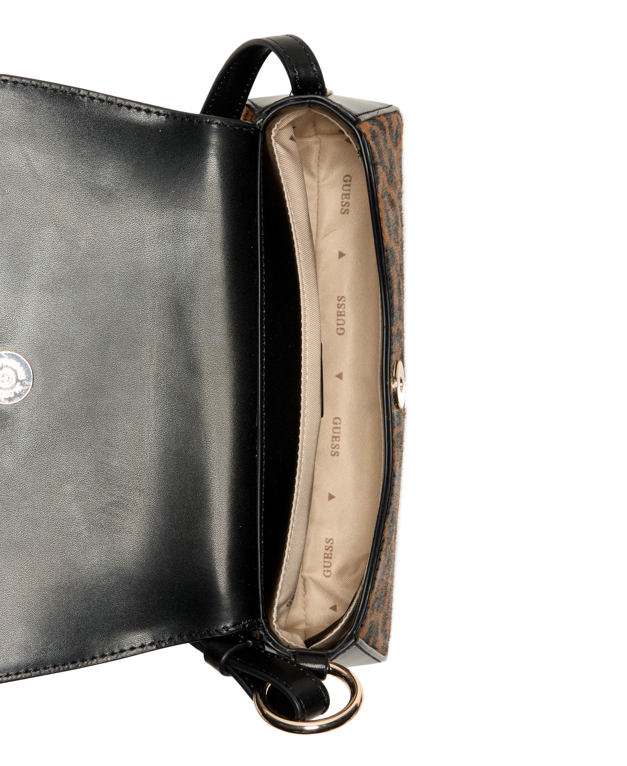 GUESS bolso de hombro Domitilla Flap Shoulder Bag Leopard marrón
