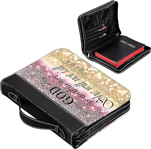 Funda para Biblia para hombres y mujeres, con cremallera y asa, resistente al agua, bolsa de lona de poliéster resistente al agua, protege la Biblia
