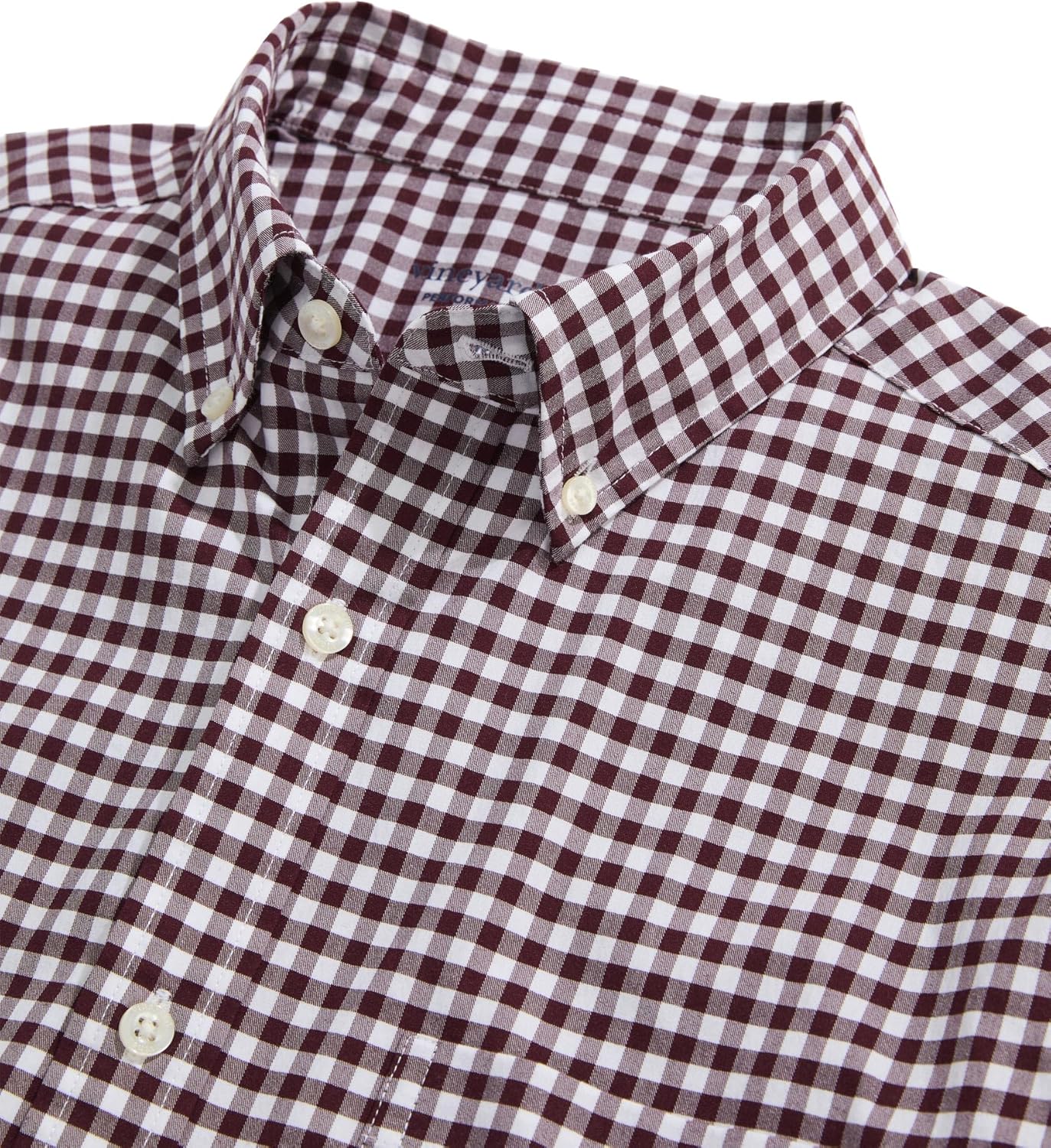 vineyard vines Mens Skysail Gingham Performance Cotton Shirt - Image 2