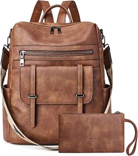 Backpack Purse for Women Fashion Designer Travel Backpack Convertible Casual Daypack with Wristlet (Two-toned Brown)