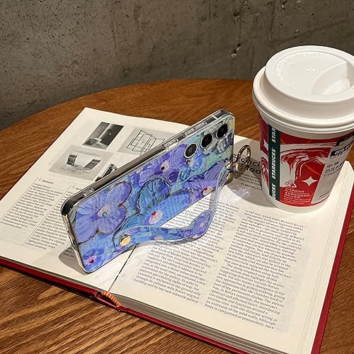 Miniatura 4 de Lastma Funda para Samsung Galaxy S24 de 6.2 pulgadas, linda con correa para la muñeca, atril con purpurina brillante de dibujos animados IMD suave