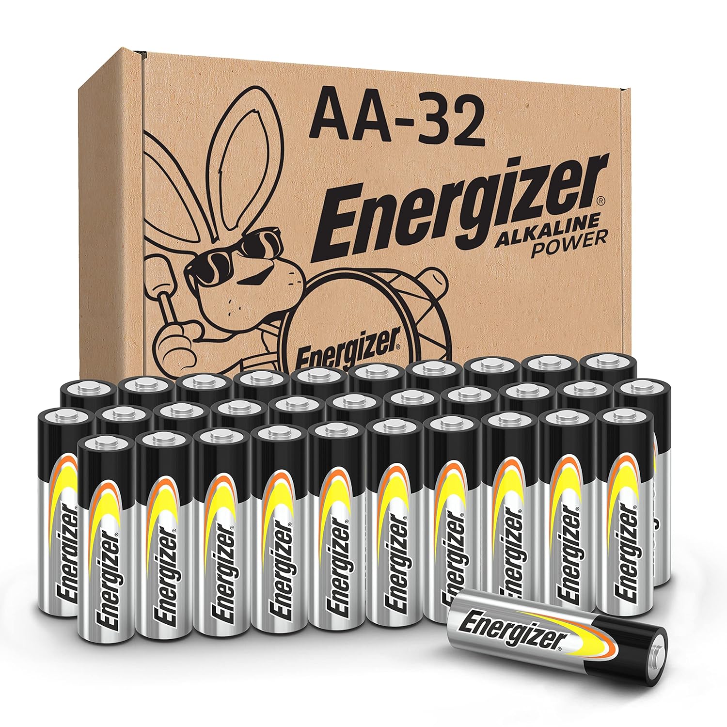 Energizer AA Batteries Alkaline Power 32 Count Alkaline Double A Battery Pack