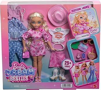 Amazon.com: Barbie Dream Besties Festival Looks Set, Including
