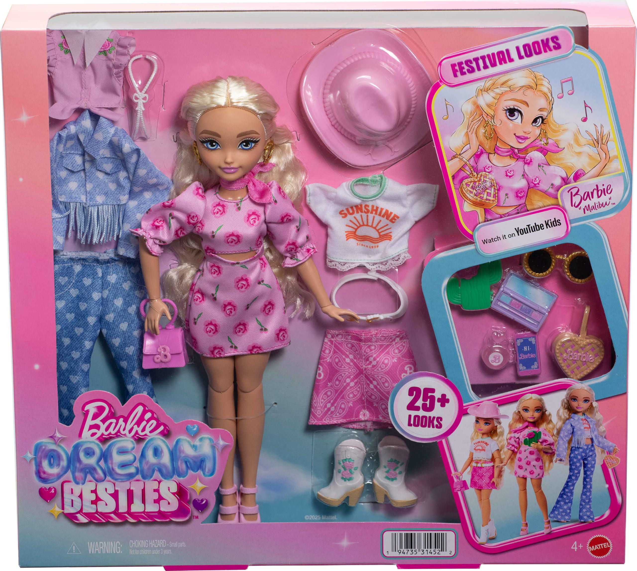 Amazon.com: Barbie Dream Besties Festival Looks Set, Including