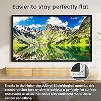 Vista 4 de Fixed Frame High Gain Projector Screen by SilverMagic - 2.6X Gain and 30% ALR - Indoor Wall-Mounted White Screen for Home Theater/Living