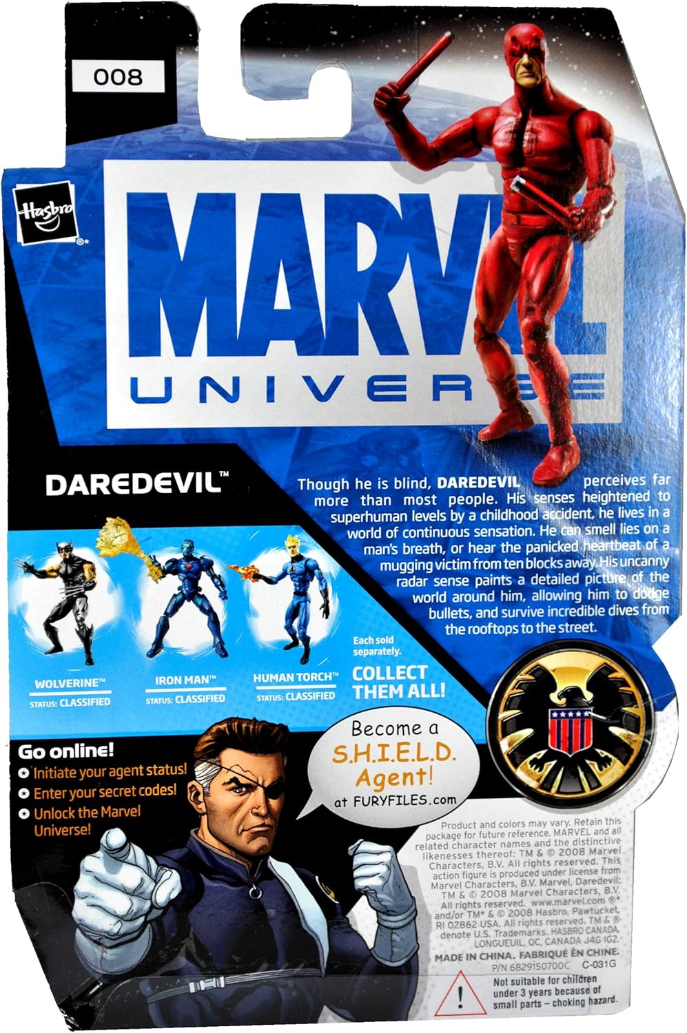 Marvel Universe Daredevil Figure - Fury Files Hasbro Marvel Legends 3 3/4" Scale