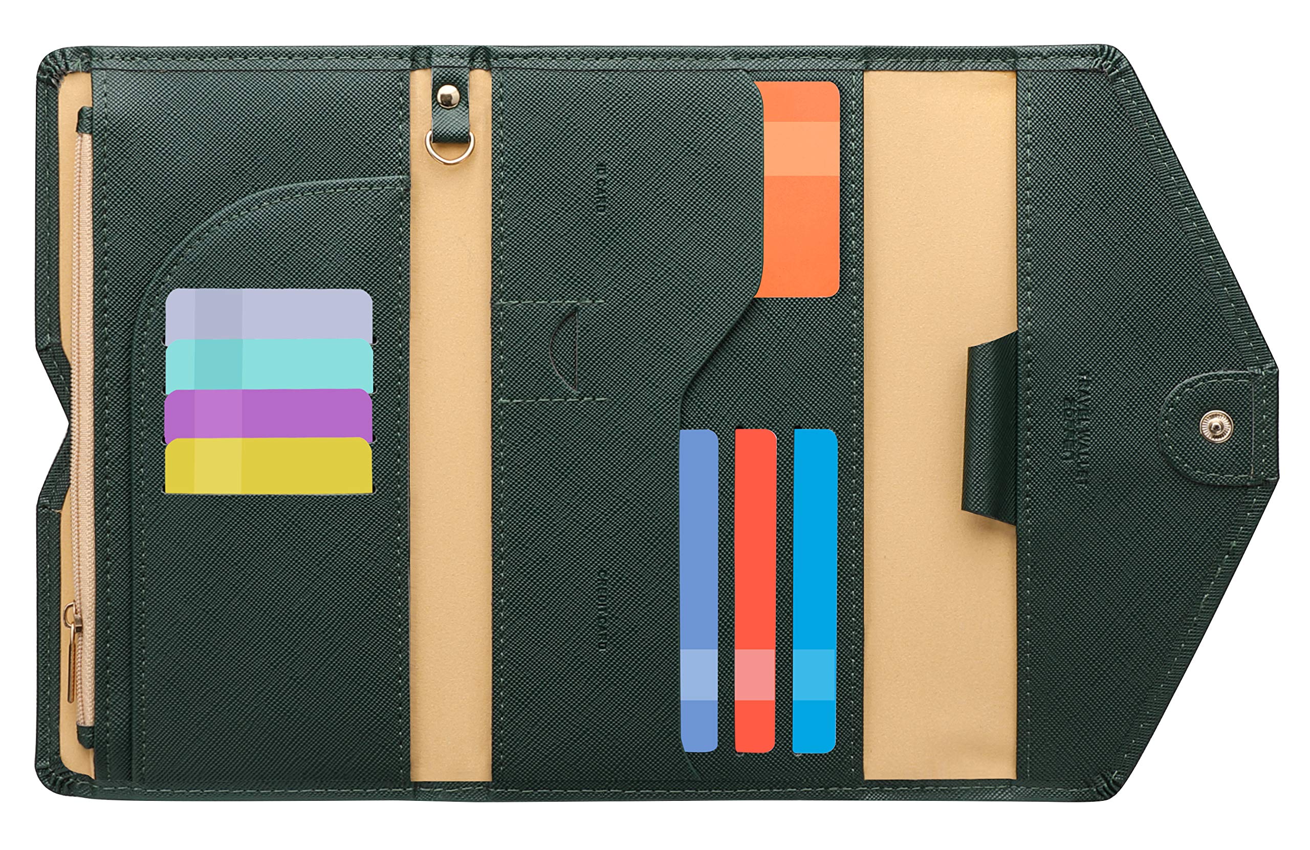 ZOPPEN Mulit-purpose Rfid Blocking Passport Holder Travel Wallet (Ver.4) Passport and Vaccine Card Holder ComboTri-fold Document Organizer Travel