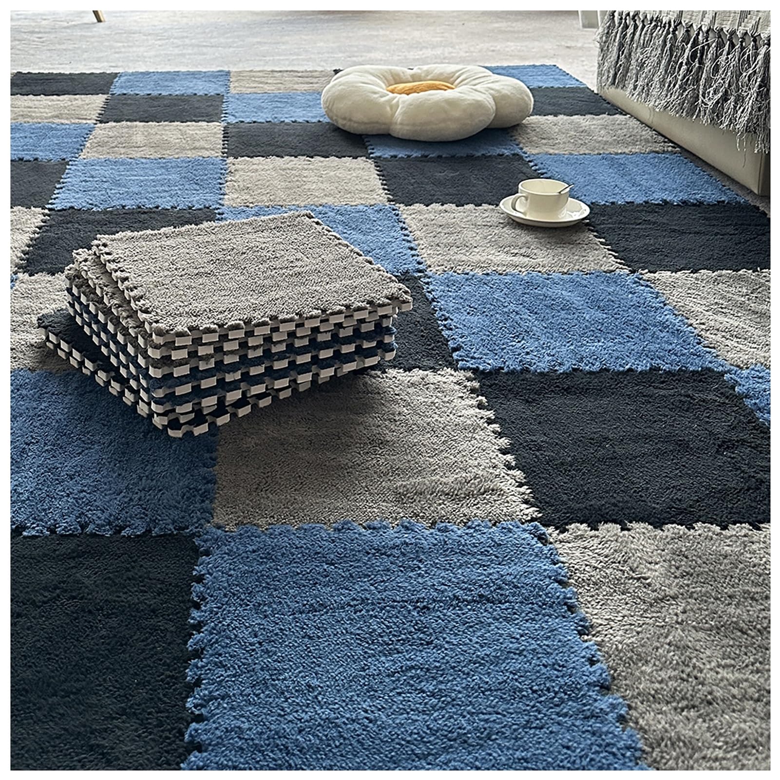 Tapis de sol en mousse EVA puzzle pour salle de sport et jeux enfants 57 dalles