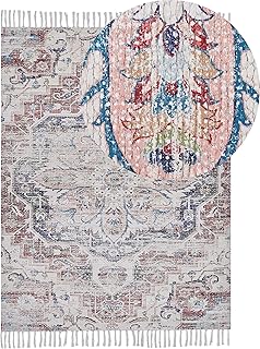 Beliani Orientalischer Teppich Mehrfarbig Kurzflor mit Fransen rechteckig 140 x 200 cm Kelkit