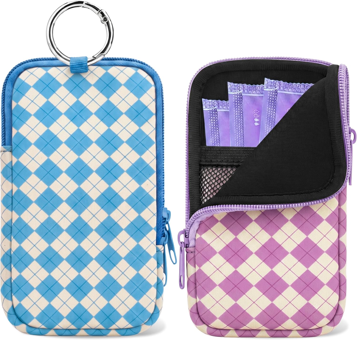 2PCS Tampon Holder Zipper Pouches Portable Period Bags