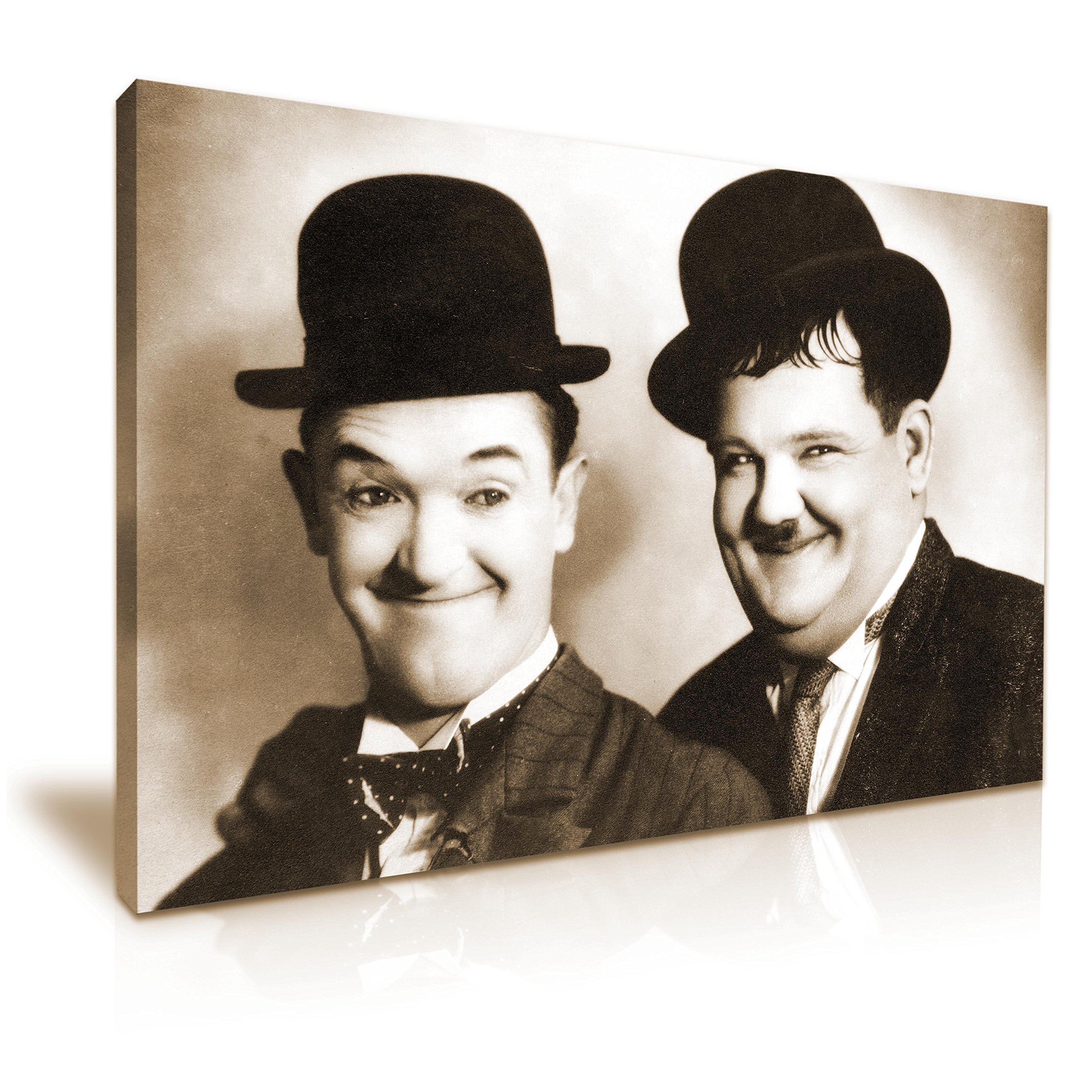 Laurel and Hardy Comedy Canvas Modern Wall Art 76x50cm - For Modern Family Home Office Garden Room Hotel Decoration