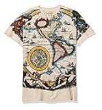 Unisex-Adult Old World Map T-Shirt