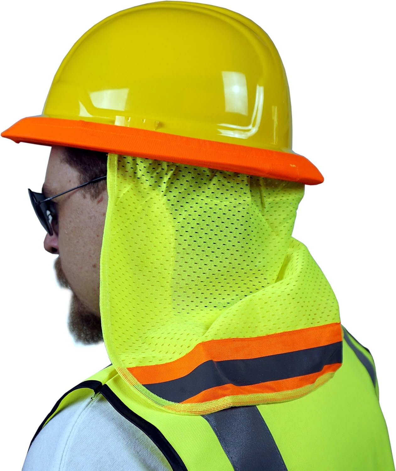 BEST EVER PRO-MADE X1 Hard Hat Sun Shade. Premium Neck Shield with Secure-Fit Fasteners & Built In Sweat Towel. Fits Full & Standard Brim Safety Helmets. For Construction Use. Hard Hat Not Included - - 
