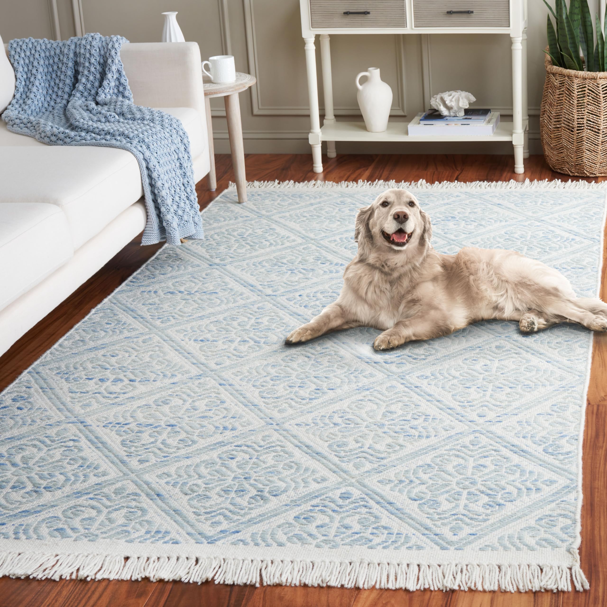 Amazon.com: SAFAVIEH Kilim Collection Area Rug - 5' x 8', Blue