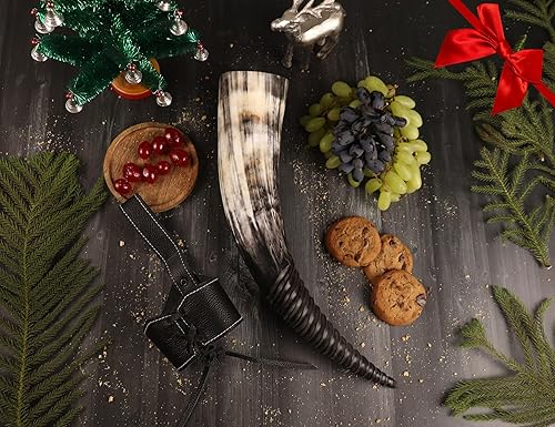 Miniatura 3 de Cuerno vikingo para beber con funda de cuero, regalo vikingo para hombres y mujeres, único y hecho a mano, seguro para alimentos, acabado de brillo