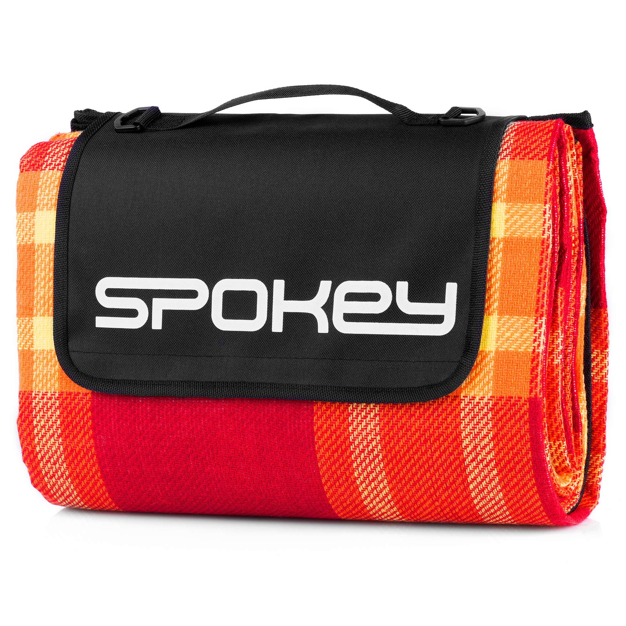 Spokey PICNIC SUNSET Wodoodporny koc piknikowy 210x180cm - lekki, praktyczny i składany koc kempingowy, koc termiczny na biwaki, wycieczki, imprezy rodzinne, plażę i do lasu dla dzieci i dorosłych