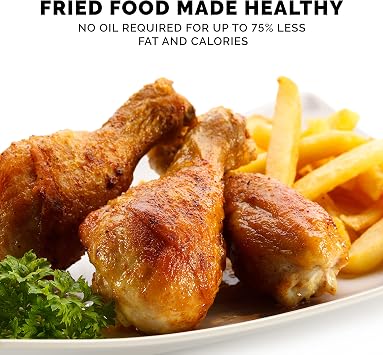 Kalorik MAXX Digital 6-Quart 7-in-1 Air Fryer, LED Display, 21 Smart Presets, 4 Accessories Recipe Book, 1750W, Stainless Steel, FT 50931 OW