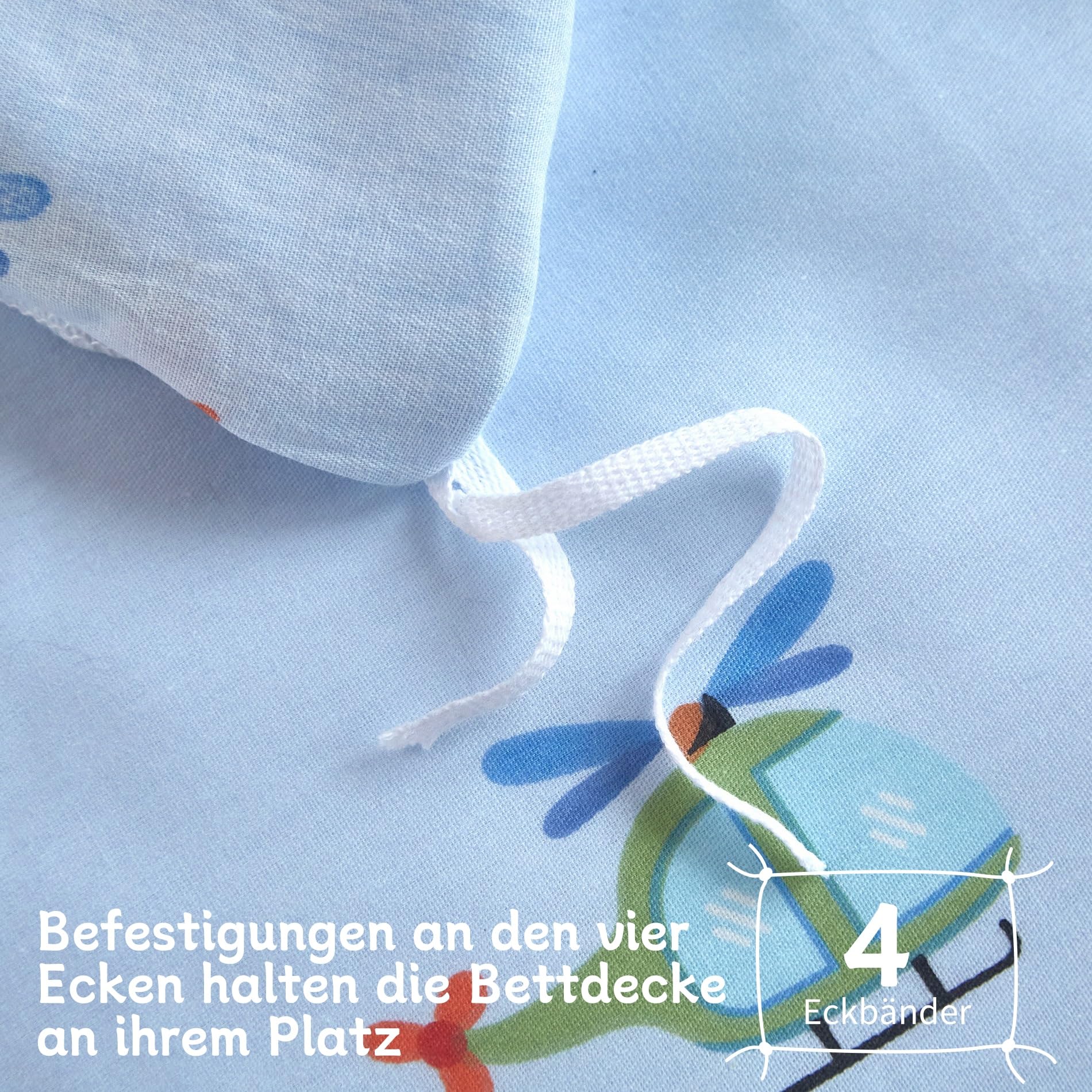 Baumwolle Bettwäsche 135x200 Kinder Auto Motiv Blau Bettwäsche Kinder 135x200 Jungen Weiche Bettbezug Set 2teilig für Jugendliche Jungen Geschenk mit Reißverschluss und 80x80 cm Kissenbezug