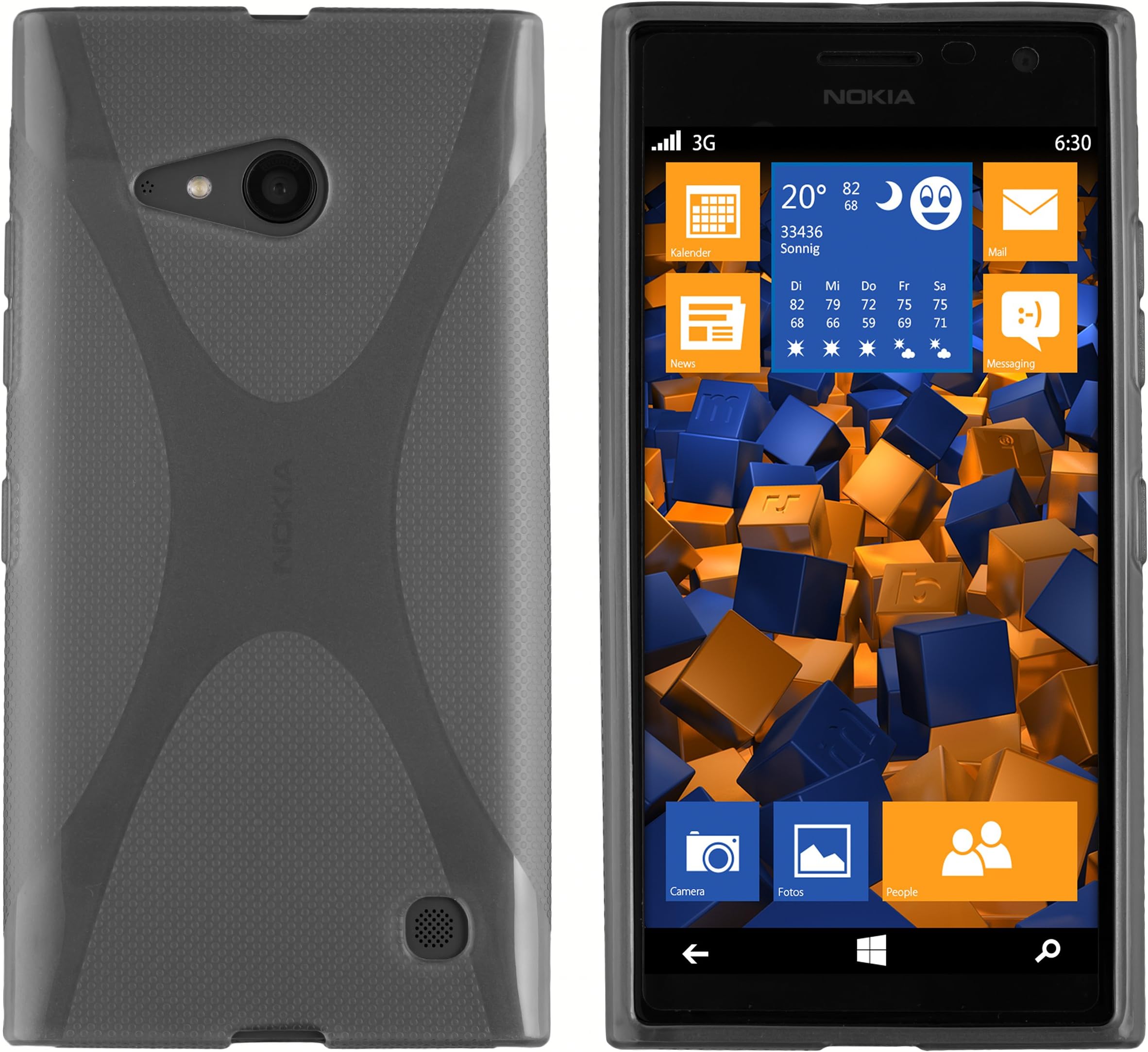 mumbi Protective Case Transparent Black for Nokia Lumia 730/735