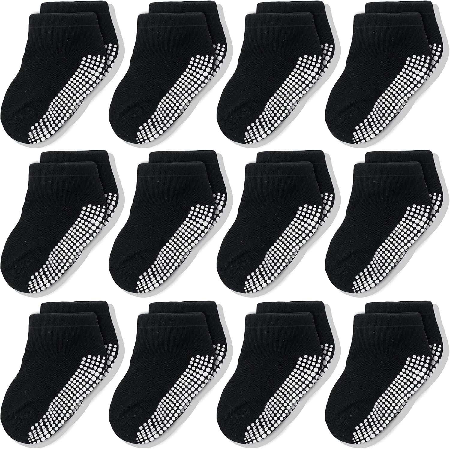 CozyWay Calcetines de tobillo antideslizantes para niños pequeños con empuñaduras - Calcetines de corte bajo para bebés niñas y niños con pinzas
