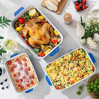 Culivora Casserole Dishes for Oven: Ceramic Rectangular Baking