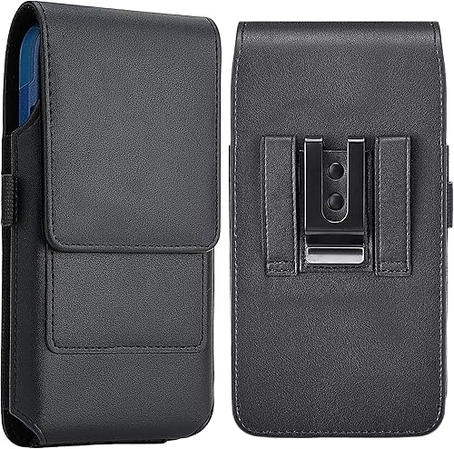 Mopaclle Funda vertical para teléfono celular con clip y bucle para cinturón, resistente soporte para cinturón de teléfono compatible con iPhone 17