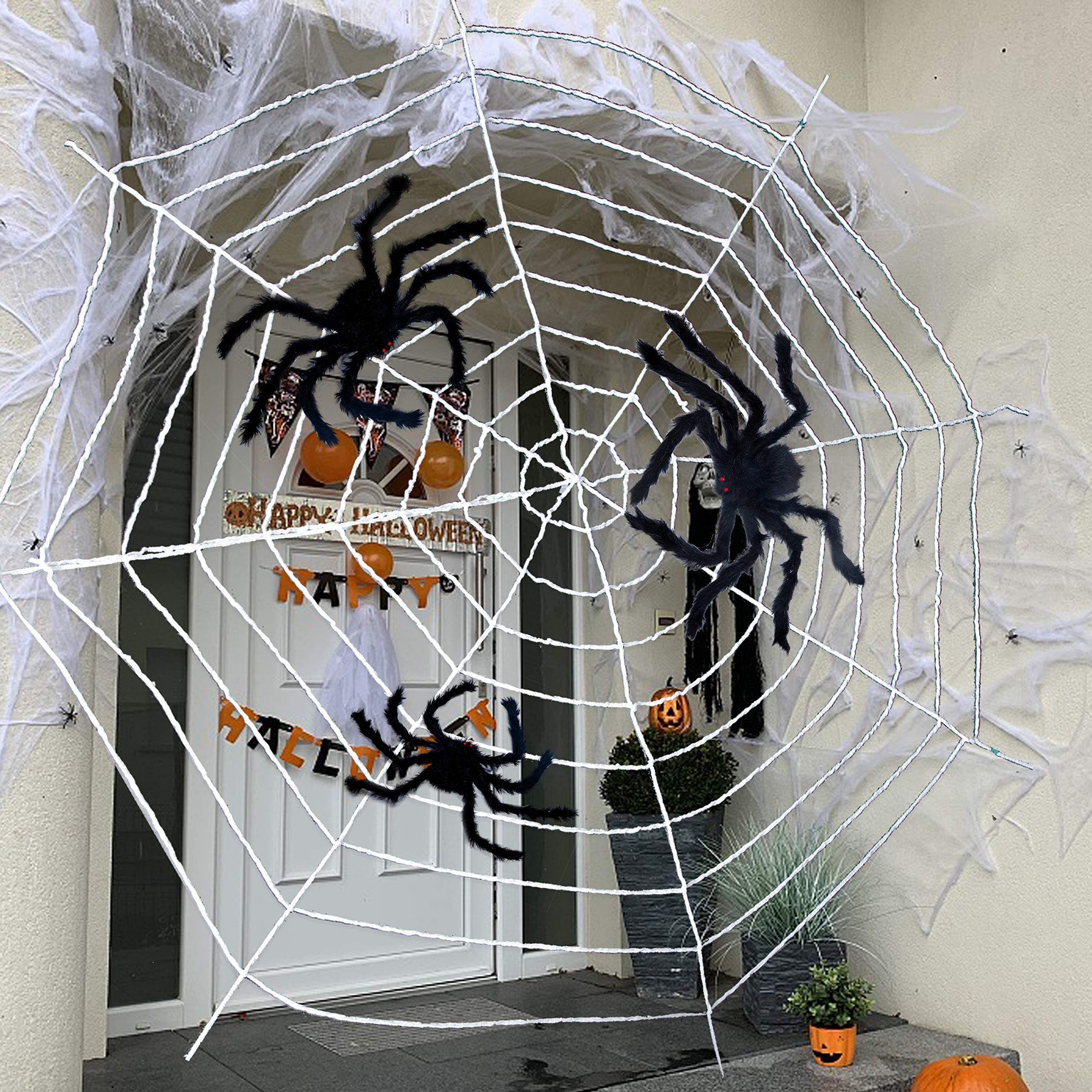 YELIY Arañas Gigantes de Halloween - 7Pcs Decoraciones de Arañas YELIY Arañas Gigantes de Halloween - 7Pcs Decoraciones de Arañas
