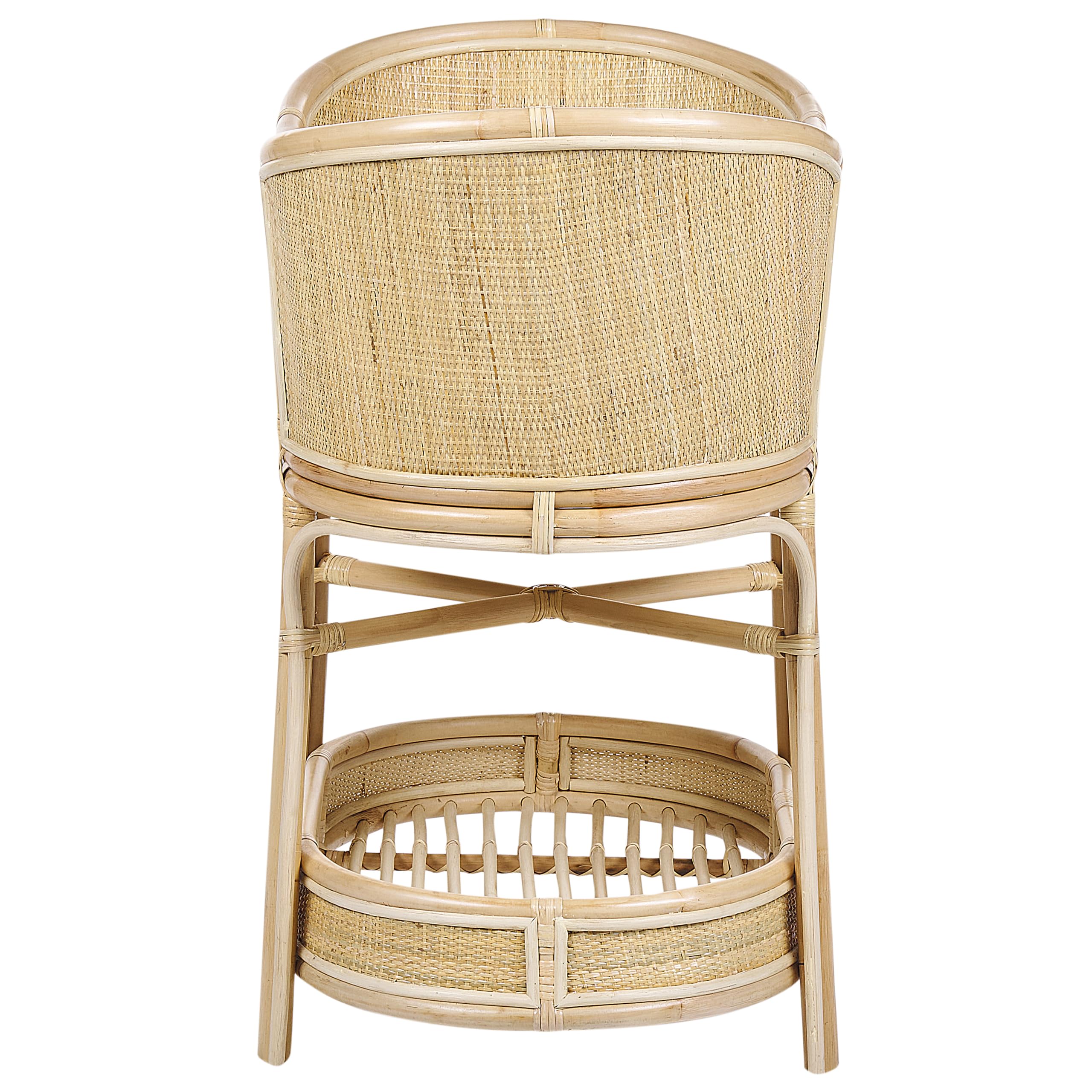 Beliani Berceau Moïse en Rotin Clair 50x70 cm avec Couffin en Polyester et Coton Naturel Lagrasse