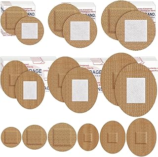 Geiserailie 120pcs Small Bandage Bulk Round Oval Bandages for Face Fabric Adhesive Flexible Breathable