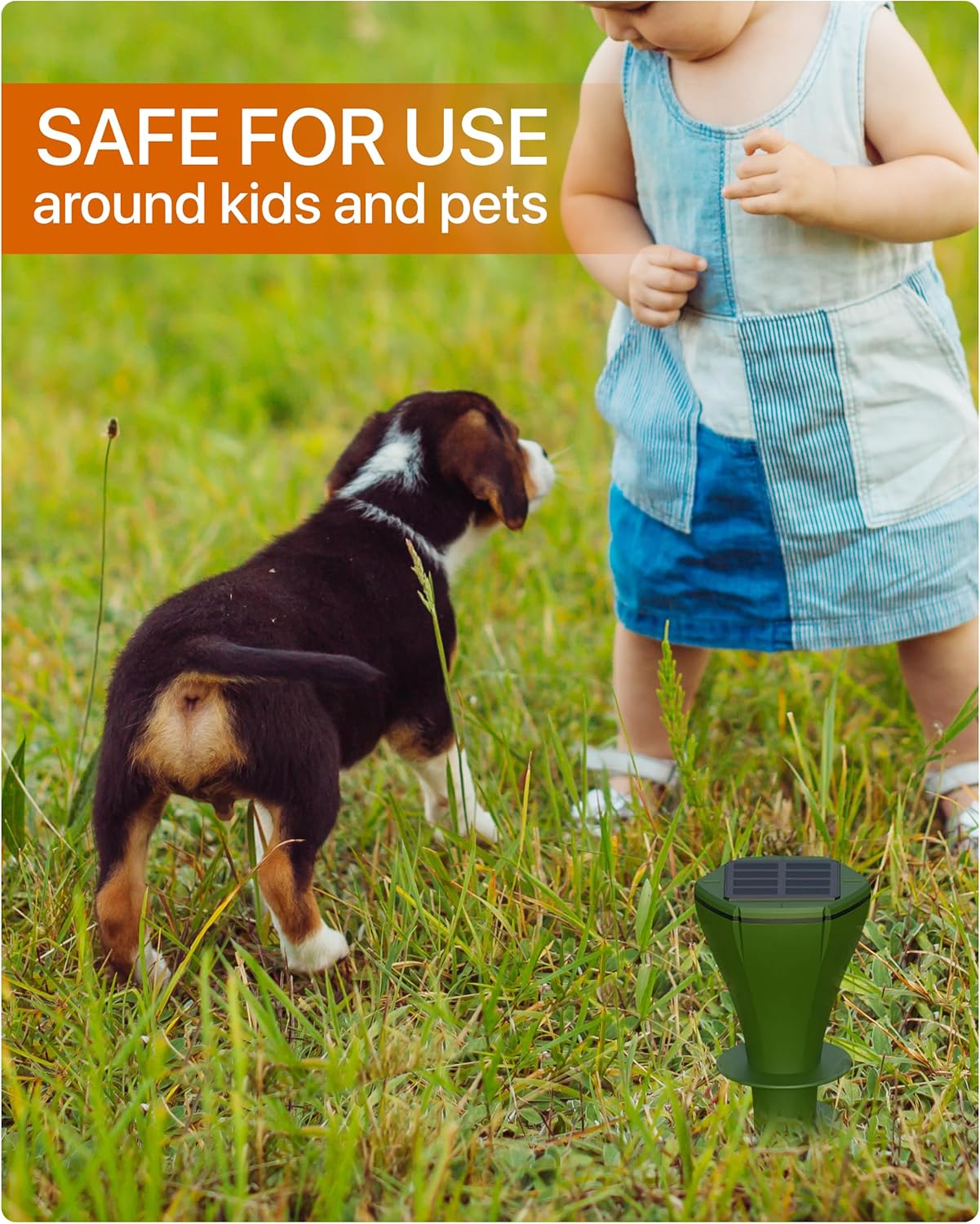 Solar Pest Repeller Stakes (4 Pack) – Outdoor Garden and Lawn Ground Stakes Rodent Deterrent for Moles, Gophers, Snakes and Burrowing Pests