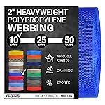 Strapworks Heavyweight Polypropylene Webbing - Heavy Duty Poly Strapping for Outdoor DIY Gear Repair, 2 Inch x 10 Yards - Royal Blue