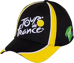 Tour de France Official Cycling Collection Logo Cap, Size Adjustable, Black, One Size