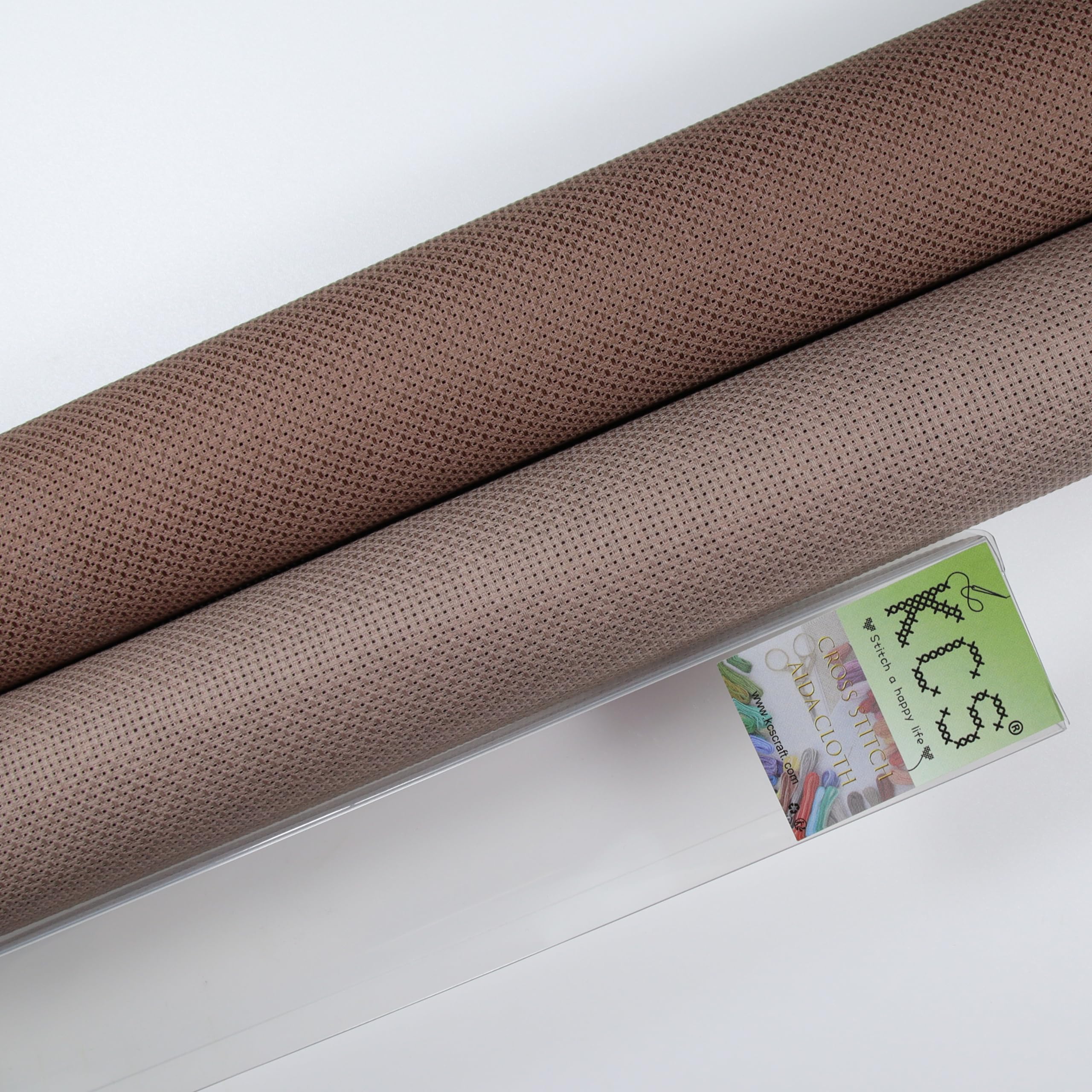 KCS 4 Fogli Di Tela Aida In Cotone Per Punto Croce - 30,5x45,7 Cm - 14 Ct - Colore Marrone - Inamidata