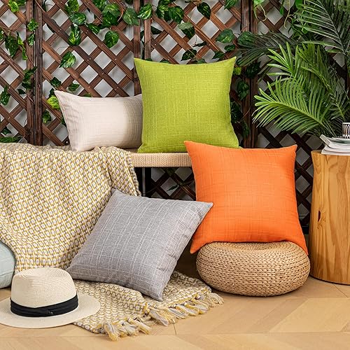 Miniatura 7 de Kevin Textile Fundas de cojín decorativas impermeables para exteriores, resistentes al agua, para tienda, patio, jardín, sofá, paquete de 2, 20 x 20