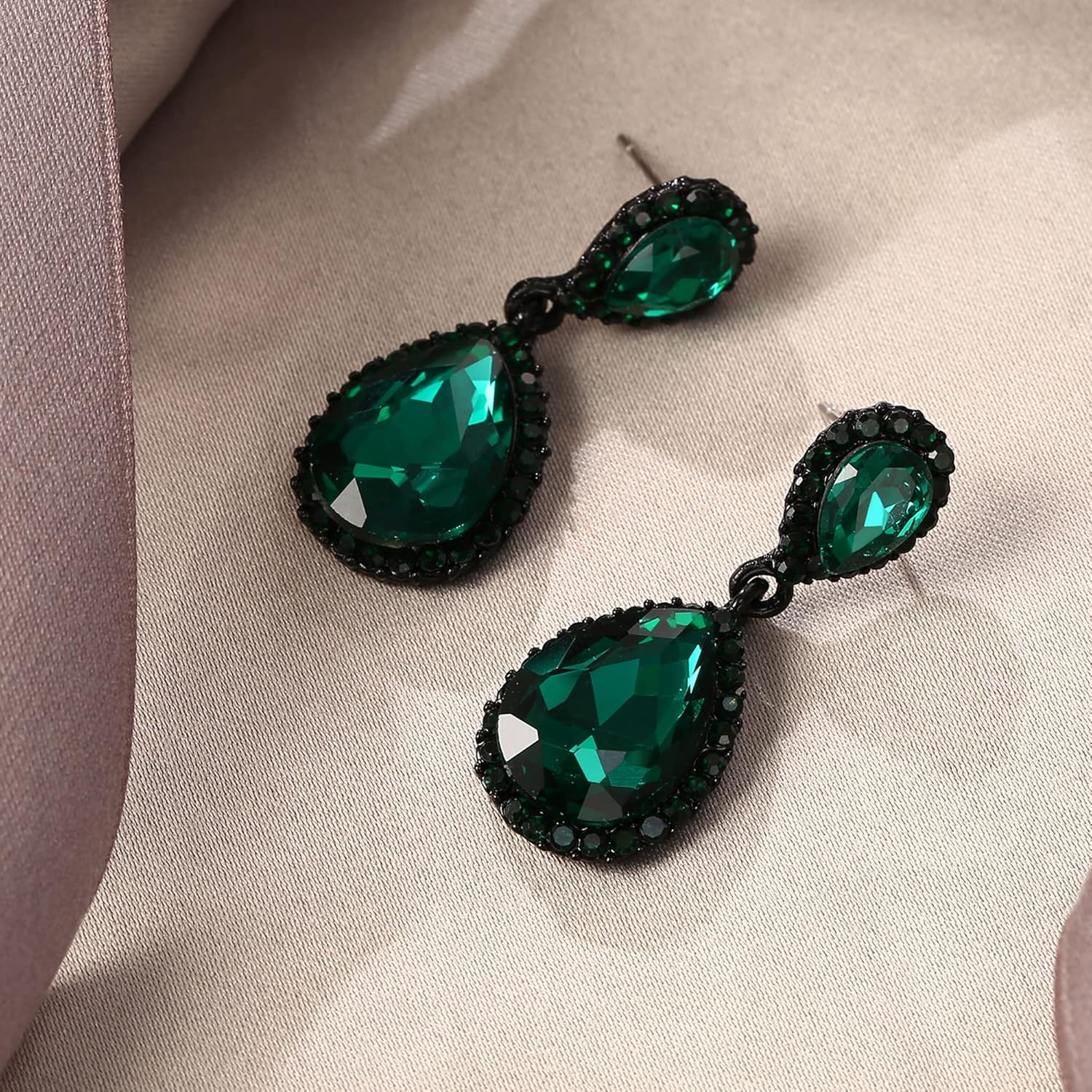 EVER FAITH Women's Austrian Crystal Wedding Tear Drop Dangle Earrings - Image 4