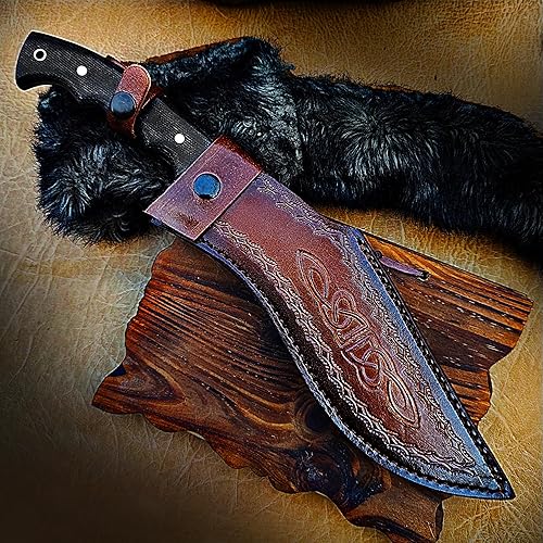 Miniatura 23 de Poshland REG-234 Cuchillo Kukri hecho a mano de acero D2 personalizado - Mango de madera exótica