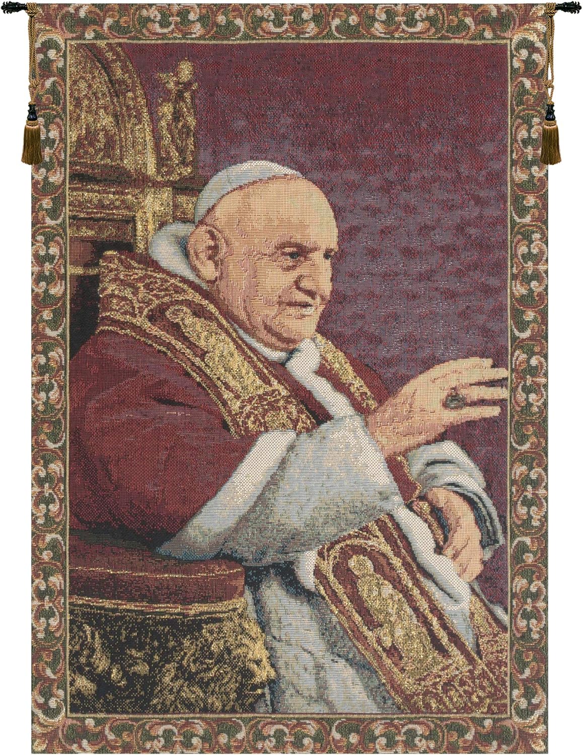 C Charlotte Home Furnishings Inc Pope John XXIII European Tapestries - 11 in. x 17 in. Cotton/Polyester/Viscose by Alberto Passini