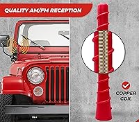 Vista 90 de ICBEAMER 3 inch / 76 mm MINI Mexican Mexico Flag Automotive Antenna with Internal Copper Coil Universal Fit AM/FM Radio Antenna Replacement