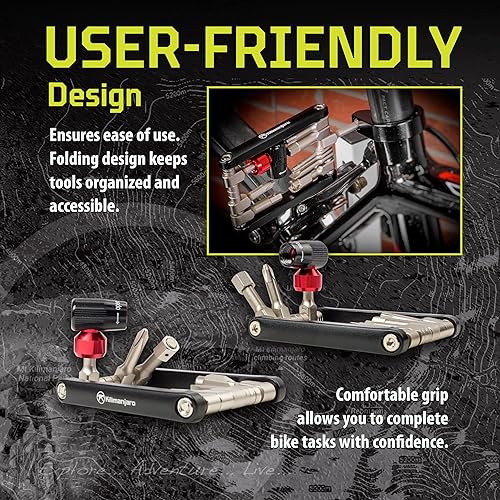 Miniatura 3 de Kilimanjaro Cycle Series 12 en 1 - Herramienta de bicicleta plegable, multiherramienta compacta para reparación de bicicletas, 910526ECE