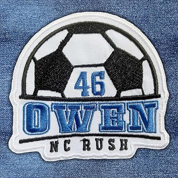 Custom Name Soccer Patch Personalized Color Football Player Name Iron On Embroidered Patches, Customized for Backpack, Hat, Jackets, Jersey, Sew On Patches, DIY PVC Patch Gifts for Men Women Sport Fan