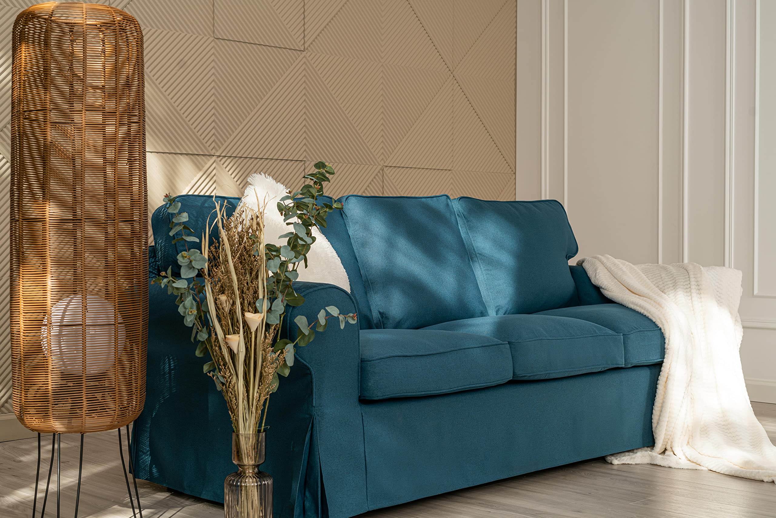 MASTERS OF COVERS Vervangende Bankhoes Compatibel met IKEA Ektorp 2-Zitsbankhoes, 179 x 88 x 88 cm (Katoen, Crème MASTERS OF COVERS Vervangende Bankhoes Compatibel met IKEA Ektorp 2-Zitsbankhoes, 179 x 88 x 88 cm (Katoen, Crème