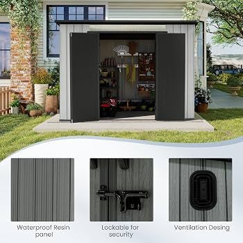 Amazon.com : Domi 6.2x9.3 FT Outdoor Resin Storage Shed, All