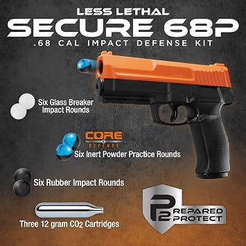 P2P Secure 68P .68口径 CO2駆動 6発射発射スターターキット ― 致命的ではない個人防衛