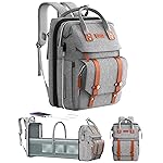 ISMGN Diaper Bag Backpack with Changing Station, Large Diaper Bag, Baby Bag, Multifunctional Diaper Bag, Gray