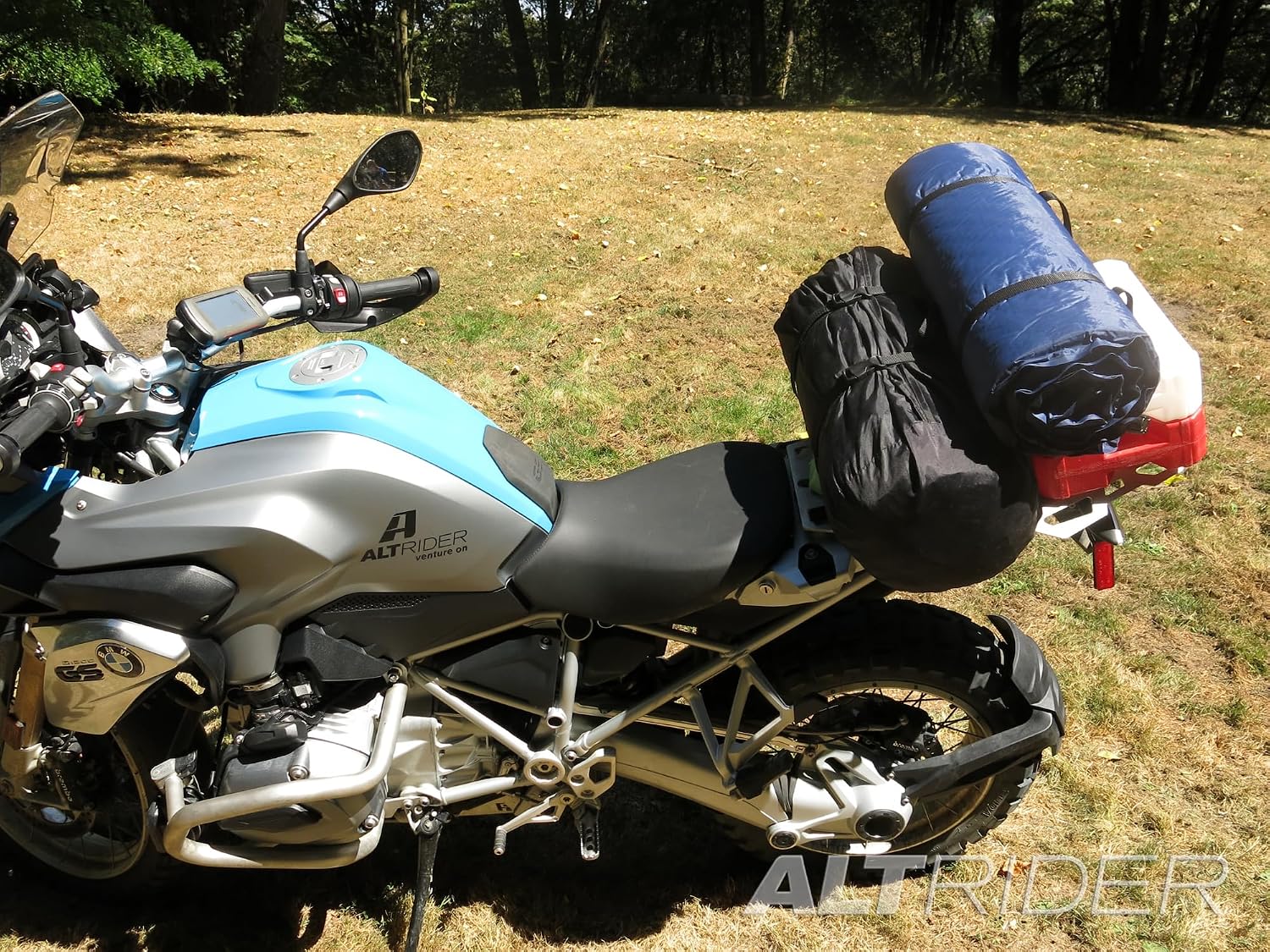 AltRider Motorcycle Rear Rack + Pillion Rack Combo Compatible with BMW R 1200/1250 GS/GSA Water Cooled - Thick Aluminum Plates with Zero Snag Design - Supports Multiple Mounting Systems - Black