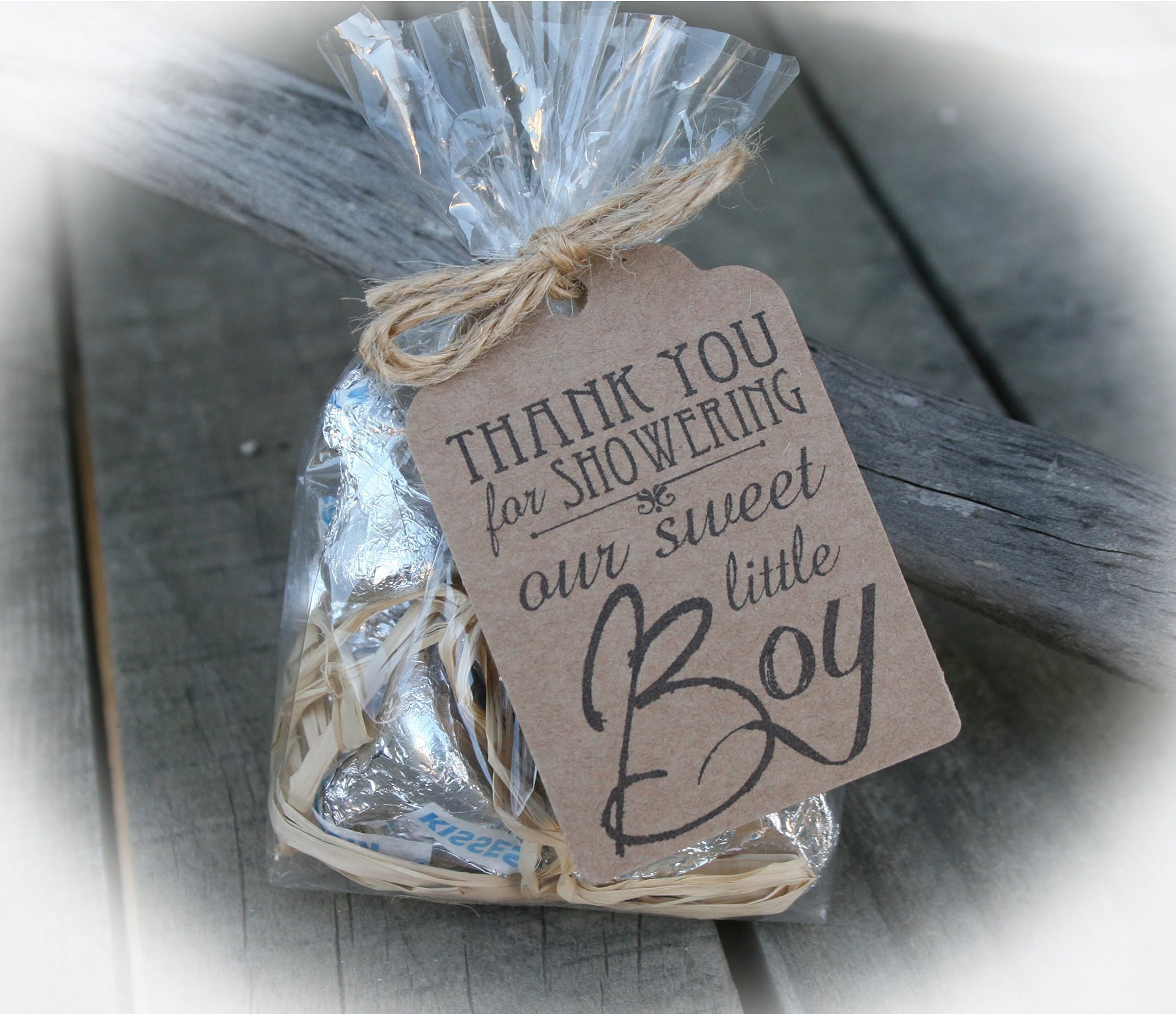 Boy Baby Shower Favors - 20 DIY Favor Kits - Available in 3 tag colors / 6 Twine Options/2 bag options (filling NOT included)