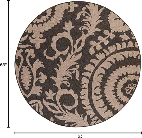 Vista 29 de Alysia - Alfombra de interior y exterior beige y crema, 3 pies 6 pulgadas x 5 pies 6 pulgadas