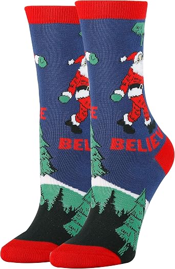 ooohyeah Womens Holiday Novelty Crew Socks, Crazy Funny Dress Christmas Socks Stocking Stuffer Gift