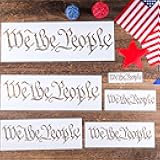 Outus 6 Pcs Large American We The People Stencils Template for Painting Patriotic Reusable Wood Burning Stencils for Spray Painting on Shirt Project DIY Crafts